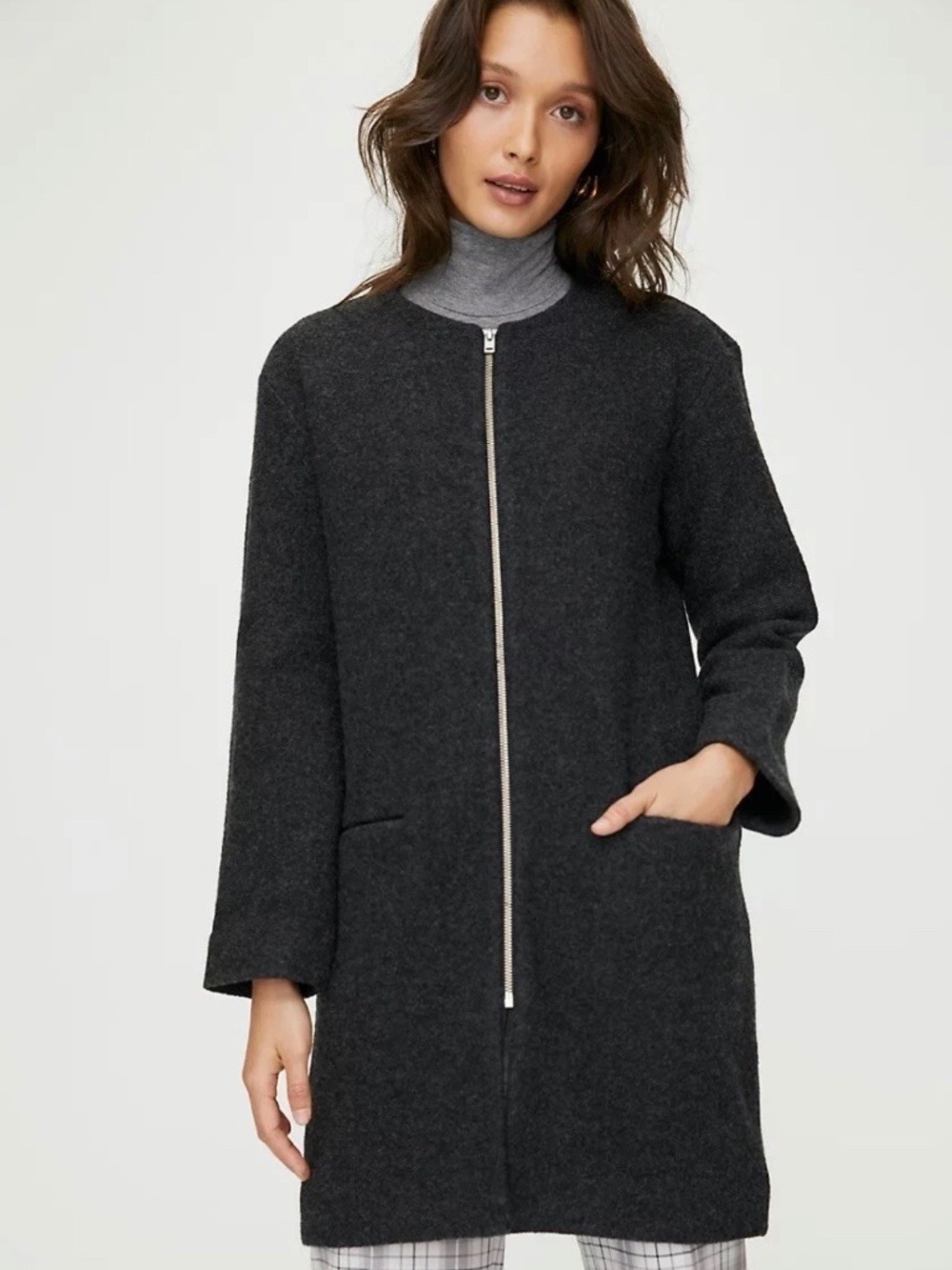 Wilfred Banville Merino Wool Jacket Coat Heather Black XS